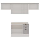 Ver imagem 2 de Cozinha Modulada 4 Peças 1 Balcão com Tampo 2 Aéreos 100% Mdf