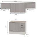 Ver imagem 4 de Cozinha Modulada 4 Peças 1 Balcão com Tampo 2 Aéreos 100% Mdf