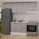 Ver imagem 1 de Cozinha Modulada 4 Peças 1 Balcão com Tampo 2 Aéreos 100% Mdf