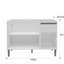 Ver imagem 3 de Armário Balcão de Cozinha 120cm com 3 Portas e 1 Gaveta 2405 Branco