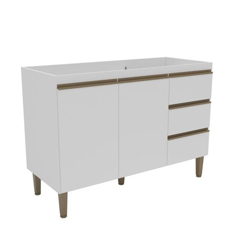 Balcão de Cozinha 2 Portas 3 Gavetas 120cm 2407 Yescasa Branco
