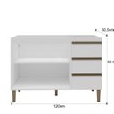 Ver imagem 3 de Balcão de Cozinha 2 Portas 3 Gavetas 120cm 2407 Yescasa Branco