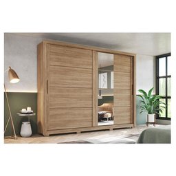 Guarda Roupa Casal Ambiente Palace Jequitibá Brilho com Espelho - Henn - 1
