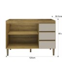 Ver imagem 3 de Balcão de Cozinha 2 Portas 3 Gavetas 120cm 2407 Yescasa Marrom/Mel/Arenas