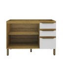 Ver imagem 2 de Armário Balcão de Cozinha 120cm com 2 Portas e 3 Gavetas 2306 Yescasa Marrom/Mel/Branco