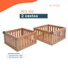Kit 2 cestos organizadores ripados de bambu de 22cm e 24cm - Oikos - 2