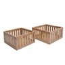Kit 2 cestos organizadores ripados de bambu de 22cm e 24cm - Oikos - 1