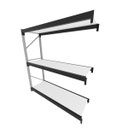 Ver imagem 1 de Mini Porta Pallet 200 Kg por Nivel Inicial com 3 Niveis Preto com Mdf Branco