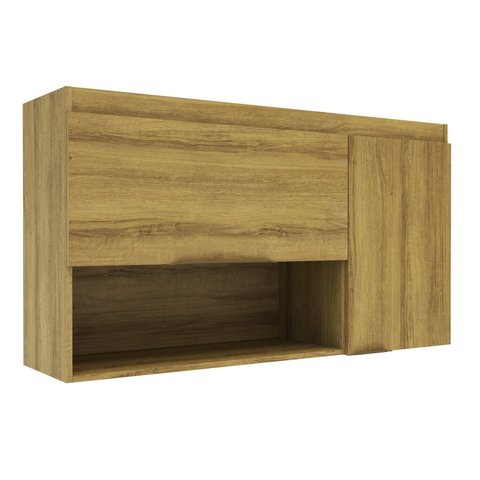 Armário Aéreo 120cm com 2 Portas e 1 Nicho 2305 Yescasa Marrom/Mel