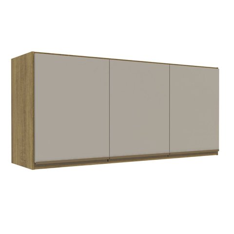 Armário Aéreo 3 Portas 120cm 2406 Yescasa Marrom/Mel/Arenas