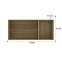 Ver imagem 3 de Armário Aéreo 3 Portas 120cm 2406 Yescasa Marrom/Mel/Arenas