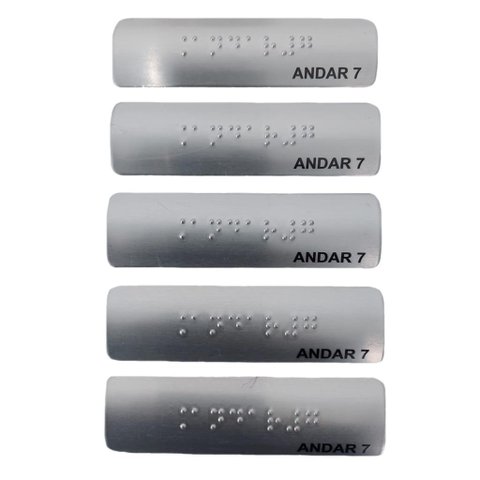 KIT 10 PLACAS BRAILE PARA CORRIMÃO ANDAR 7