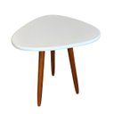 Ver imagem 1 de Mesinha de Canto Pé Palito Retrô Mdf 52cm com Pés em Madeira:branco