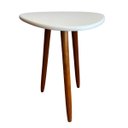 Ver imagem 3 de Mesinha de Canto Pé Palito Retrô Mdf 52cm com Pés em Madeira:branco