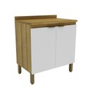 Ver imagem 1 de Armário Balcão de Cozinha 2 Portas 80cm 2301 Yescasa Marrom/Mel/Branco