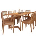 Ver imagem 2 de Conjunto Sala de Jantar Caju 210cm sem Vidro com 8 Cadeiras Palmas Marrom/Cinamomo/Kaki