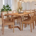 Ver imagem 1 de Conjunto Sala de Jantar Caju 210cm sem Vidro com 8 Cadeiras Palmas Marrom/Cinamomo/Kaki