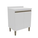 Ver imagem 1 de Armário Balcão de Cozinha 70cm com Tampo 25mm e 2 Portas 2408 Yescasa Branco
