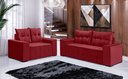 Ver imagem 1 de Conjunto Sofá de Veludo 3 e 2 Lugares Estilo Estofados Las Vegas 2,00x1,50m "vermelho"