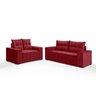 Conjunto Sofá de Veludo 3 e 2 Lugares Estilo Estofados Las Vegas 2,00x1,50m "vermelho" - 2