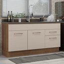 Ver imagem 2 de Balcão Gabinete de Pia 150 Cm 2 Portas e 2 Gavetas (sem Tampo e Pia) Rustic/crema Agata Madesa