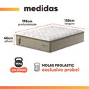 Ver imagem 5 de Cama Box Baú Colchão Casal Queen Probel Molas Guarda Costas Max Pillow Top 158x198x81cm Bege/