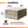 Cama Box Baú Colchão Casal Queen Probel Molas Guarda Costas Max Pillow Top 158x198x81cm Bege/ - 4
