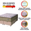 Ver imagem 7 de Cama Box Baú Colchão Casal Queen Probel Molas Guarda Costas Max Pillow Top 158x198x81cm Bege/