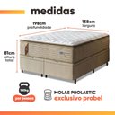 Ver imagem 4 de Cama Box Baú Colchão Casal Queen Probel Molas Guarda Costas Max Pillow Top 158x198x81cm Bege/
