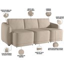 Ver imagem 3 de Sofá Cama para Sala de Estar 4 Lugares 336cm Montserrat K01 Linho Bege - Lyam Decor