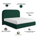 Ver imagem 5 de Cama Casal Flutuante com Cabeceira 140cm Aura W01 Bouclê Verde - Lyam Decor