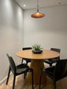 Ver imagem 1 de Mesa de Jantar Cone Base Mel Tampo Redondo Laminado 0,90 Cm
