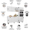 Ver imagem 3 de Armário de Cozinha com Tampo Cp02 210cm Pérola Branco Z34 - Mpozenato