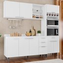 Ver imagem 1 de Armário de Cozinha com Tampo Cp02 210cm Pérola Branco Z34 - Mpozenato