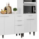 Ver imagem 6 de Armário de Cozinha com Tampo Cp02 210cm Pérola Branco Z34 - Mpozenato