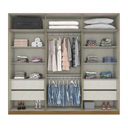 Guarda Roupa Casal Instyle 6 Portas Nature/Off White - Móveis Henn - 3