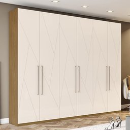 Guarda Roupa Casal Instyle 6 Portas Nature/Off White - Móveis Henn - 2