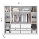 Ver imagem 2 de Guarda Roupa Casal Belmonte 2 Portas 8 Gavetas Neve com Espelho – Novo Horizonte