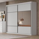 Ver imagem 7 de Guarda Roupa Casal Belmonte 2 Portas 8 Gavetas Neve com Espelho – Novo Horizonte