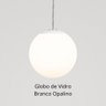Luminária Pendente Lustre Vidro Globo Branco Fosco 20cm 1782 - 2