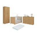 Ver imagem 1 de Quarto de Bebê Completo Berço Americano 3 em 1 Colchão Realeza Multimóveis Mp4611 Madeirado