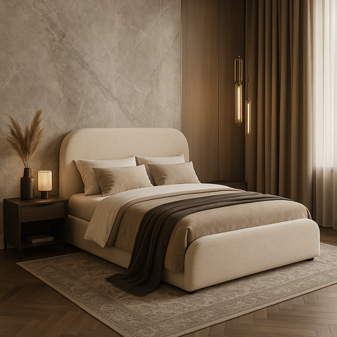 Cama de Casal para Quarto Estilo Moderno e Elegante 1.40m Off White