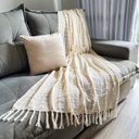 Ver imagem 2 de Manta para Sofa Algodao Diversas Cores 1.40 X 1.20m - Cru