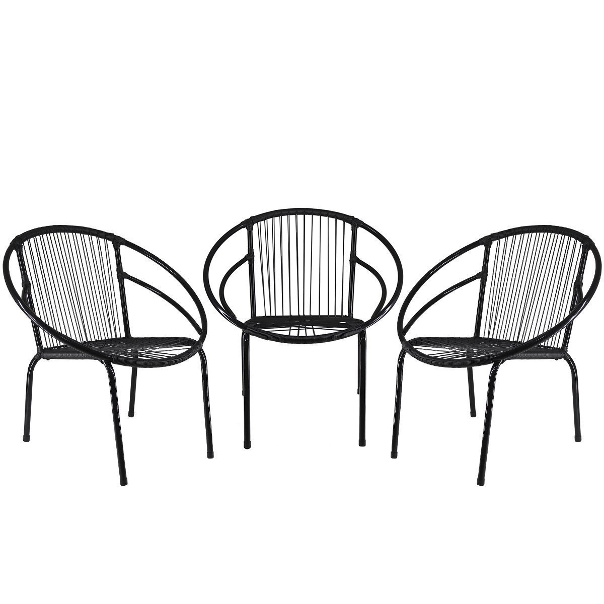 Conjunto de 3 Cadeiras Eclipse de Área, sacada, recepção, sala de espera, cozinha, sala