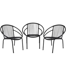 Conjunto de 3 Cadeiras Eclipse de Área, sacada, recepção, sala de espera, cozinha, sala - 1