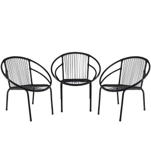Conjunto de 3 Cadeiras Eclipse de Área, sacada, recepção, sala de espera, cozinha, sala