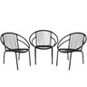 Conjunto de 3 Cadeiras Eclipse de Área, sacada, recepção, sala de espera, cozinha, sala - 1