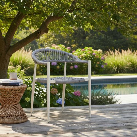 Cadeira Trançada Área Externa Piscina Gourmet Trancoso Rivatti