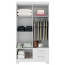 Ver imagem 5 de Guarda Roupa Quarto Solteiro 100cm 4 Portas 2 Gavetas MDP Moderno Compacto Branco