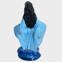 Ver imagem 3 de Escultura Orixá Iemanjá Negra Manto Azul em Resina 13 cm